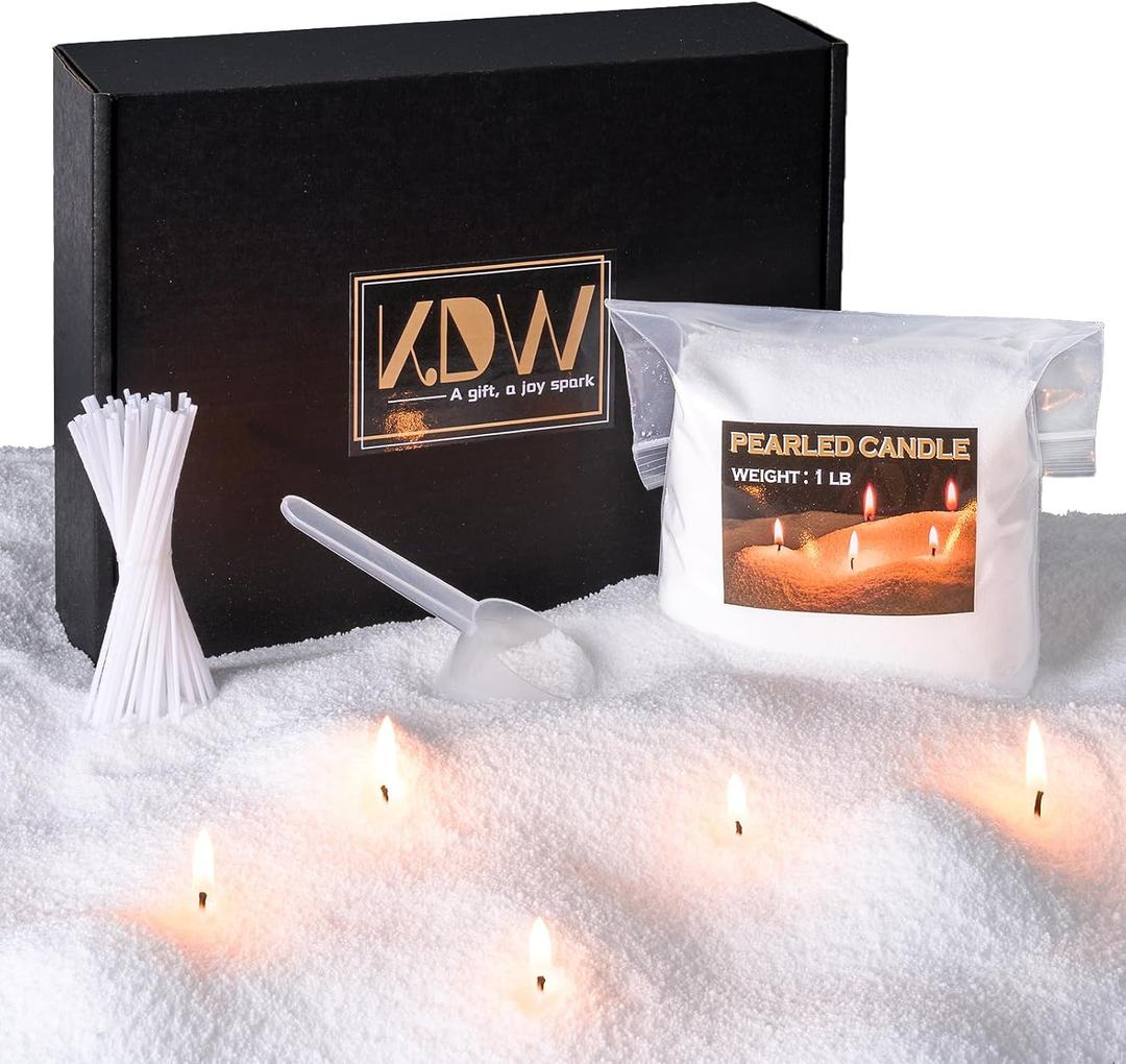 Candle Sand 4LB Sand Candles with Wicks Candle Making Kit Refillable Candle Wax Pearled Candles Sands and Wicks(50) Candles Refill Kit for Weddings, Dating, Halloween, Christmas
