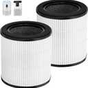 B-D02L Replacement Filter,Compatible with MOOKA B-D02L/M05 Air Purifier,Also fits VEWIOR B-D02U&KOIOS B-D02L Air Purifier,Replacement Filter for MOOKA Air Purifier B-D02L 2-Pack (White (black cover plate))