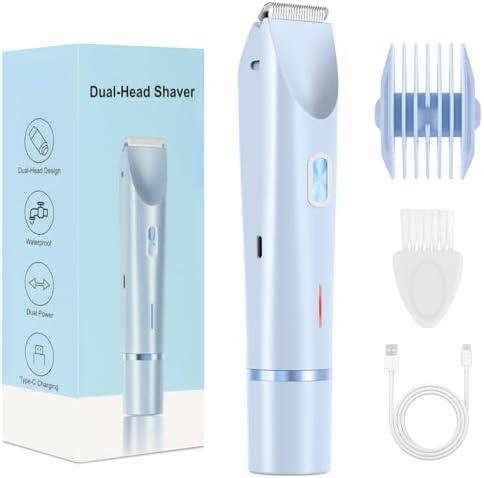 Amazon.com: 2025 New Bikini Trimmer for Women,Dermave Bikini Shaver,2-in-1 Electric Razors for Women(Blue) : Beauty & Personal Care