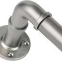 Curtain Rods for Windows 48 to 84 Inch, HOTOZON 1 Inch Heavy Duty Industrial Curtain Rod, Blackout Wrap Around Splicing Drapery Rod for Windows, Antique Silver