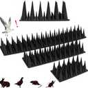 Ephoou Bird Spikes for Outside to Keep Birds Away, 20 Pack Anti-Bird Spikes with Irregular Design : 19.6 Ft Spikes for Fence, Roof, Balcony, Effective for Cats, Squirrels, Pigeons, Black