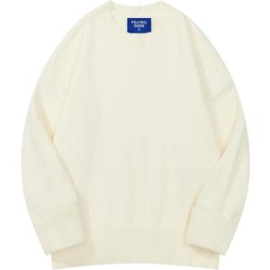 Aelfric Eden Women Oversized Basic Sweaters Vintage Crewneck Long Sleeves Knit 2025 Pullover Sweater Tops Apricot L