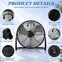 Hortsun 1 Set 12" 15600mah Solar Powered Floor Fan for Outside