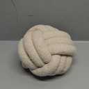 Uvvyui Knot Pillow Ball, Soft Home Decorative Round Throw Pillow, Handmade Knotted Plush Pillow, Round Boucle Pillow Cushion (8.6 Inches Beige) (Small (Pack of 1))