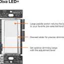 Lutron Diva LED+ Dimmer Light Switch for Dimmable LED, Halogen, and Incandescent Bulbs, 150 Watt, Single-Pole or 3-Way, DVCL-153P-BL, Black