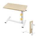 lumizone Foldable Overbed Table with Wheels Bedside Desk Espresso