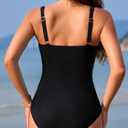 TASHEHE Women's One Piece Swimsuit Sexy Push Up Underwire Bathing Suit Ruched High Waisted Tummy Control Swimwear (L)