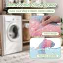 Dog Pillows for Medium Dogs, Glow in The Dark Soft Neck Pillow, U-Shaped Pillow for Cat and Dog, Machine Washable Toy & Birthday Gift (Glow Pink, M)