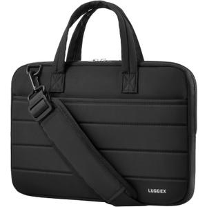 LUGGEX Laptop Bag 13-14 Inch, LTX02 360 Protective Laptop Sleeve with Shoulder Strap, Compatible with MacBook Air/Neo/Pro 13/14 Inch (LTX-Core, Black)