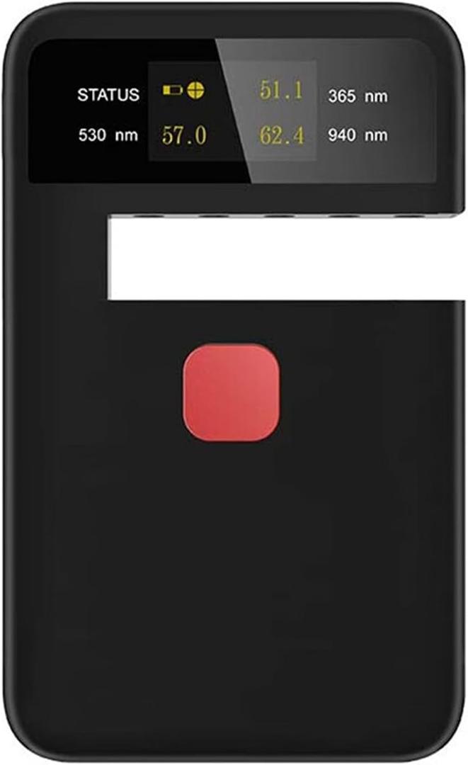 Window Tint Meter, IR940nm/UV365nm/VLT530nm Tint Reader, Handheld Portable Light Meter with Data Locking and USB Charging