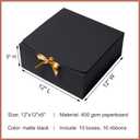 Mcfleet Black Gift Boxes with Lids 12x12x5 Inches 10 Pack Groomsmen Proposal Boxes Cardboard Gift Box for Presents, Craft Boxes for Christmas, Wedding, Graduation, Holiday, Birthday Gift Packaging
