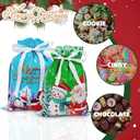 Christmas Gift Bags, 24pcs Drawstrings Christmas Gifts Bags Bulk Assorted Sizes, Reusable Plastic Xmas Presents Wrapping Holiday Goody Bag With Ribbon Ties&Tags, Extra Large/Big/Medium/Small Size