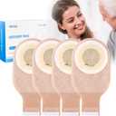 20 Pack Colostomy Bags, One Piece Ostomy Bag Ostomy Supplies, 15 mm-60 mm Cut to Fit Drainable Pouches with Closure for Ileostomy Stoma Care