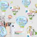 8 PCS Oh The Places You' ll Go Hot Air Balloon Paper Lanterns 12 Inch Graduation Hot Air Balloon Hanging Lanterns for Kindergarten Preschool Graduation Baby Shower Party Decor