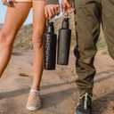 BrMate ReHydration - 100% Leakproof 25oz Insulated Water Bottle with Straw - Stainless Steel Water Canteen (Mauve Camo)