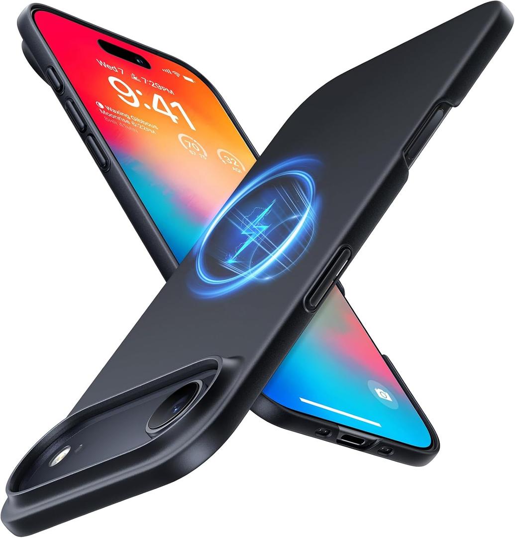 TORRAS Magnetic Slim Fit for iPhone Air Case 6.5 Inch, Ultra-Thin, Compatible with MagSafe, Lightweight Matte Anti-Scratch Hard PC Cover Phone Case for iPhone 17 Air 2025 OriginFit, Black