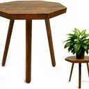 Plant Stand for Indoor Outdoor, 12x12in Large Octagon Wooden Plant Stand, Mid Century Modern Boho Stool for 5-15 Inch Pots, Sturdy Planter Stands