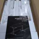 SMUG Standing Desk, Adjustable Height Electric Sit Stand Up Down Computer Table, 40x24 Inch Ergonomic Rising Modern Lift Motorized Gaming Desktop Workstation for Work Home Office, White