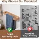 Towel Holder, Bamboo Towel Rack, Wall Mounted Towel Bar for Bathroom and Kitchen, Natural Wooden Decorative Towel Rail