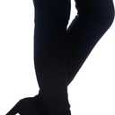 Shoe'N Tale Women Stretch Suede Chunky Heel Over The Knee Boots Thigh High for Women (9.5)
