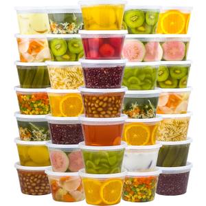 Dealusy 50 Set 16 oz Deli Containers with Lids, Leak-Proof BPA Free Plastic Take Out Bowls, Food Storage Containers for Takeout Meal Prep Storage, Freezer, Microwave & Dishwasher Safe