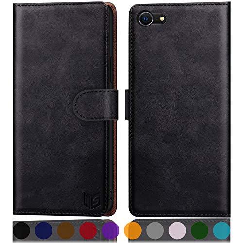 SUANPOT for iPhone 7/8/SE2/SE 3rd 2020/2022 4.7" RFID Blocking Wallet case Credit Card Holder,Flip Book PU Leather Phone case Cover Cellphone Women Men for Apple iPhone SE3 case Wallet Black