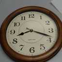 Kesin Wall Clock Wood 14 Inch Silent Wall Clocks Large Decorative Battery Operated Non Ticking Analog Retro Clock for Living Room, Kitchen, Bedroom (Brown)