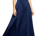 RIHOAS Women's Elegant Flowy Spaghetti Strap Dress - A Line Satin Maxi for Fall Wedding Guest, Formal Semi Formal (Blue, S)