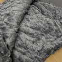 BEDELITE Fluffy King Size Comforter Set, Dark Grey Fleece Bed Set 3 Pieces