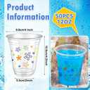50 Pcs Cartoon Snack Cups 12 oz Disposable Blue Plastic Cups, Sponge