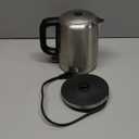 Amazon Basics Electric Stainless Steel Kettle for Tea and Coffee, BPA-Free, Fast Boiling, Auto Shut-Off, 1 Liter, 1500W, Black and Silver