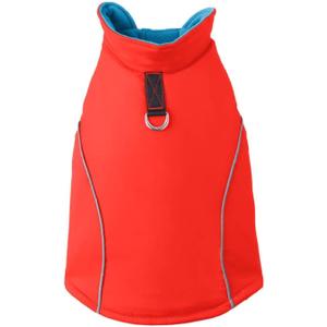 Gooby - Sports Vest, Fleece Lined Small Dog Cold Weather Jacket Coat Sweater with Reflective Lining, Orange, Large (Large chest (~19.5"))