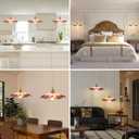 Vintage Pendant Light Fixture Glass Hanging Light Fixture Folwer Light Pendant Lights Modern Lighting for Bedroom Kitchen Island Hallway Bathroom Purple Sunflower