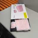 Wireless Keyboard and Mouse Combo, 2.4G Full Size Wave Keys Ergonomic Keyboard with Wrist Rest and 3-Level DPI Adjustable Wireless Ergonomic Mouse for Windows, Mac OS Desktop/Laptop/PC(Pink)