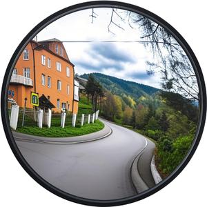 12" Acrylic Convex Mirror Adjustable Wide Angle View Traffic Mirror for Enhanced Security Coverage in Rooms, Offices, Warehouses, Parking Lots, and Addressing Corner Blind Spot Areas
