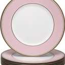 13" Pink Beaded Charger Plates with Gold Rim,Set of 12 Round Chargers for Dinner Plates,Decorative Plastic Chargers for Wedding, Party & Table Settings