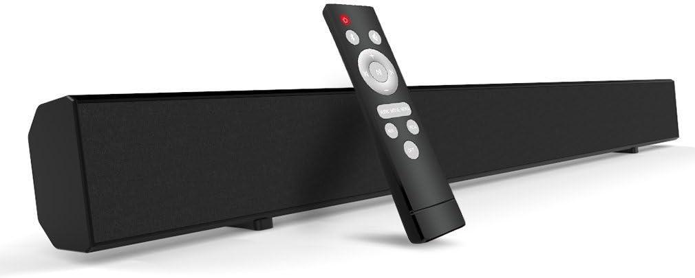 Sound Bar Mighty Rock TV Sound Bars 43.3-Inch 72 Watt Powerful Strong Bass Wired and Wireless Bluetooth Audio Home Theater Speakers Surround Soundbars with Optical Cable/Remote Control
