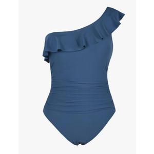 Hilor Swimsuits for Women Cute One Piece Bathing Suits Ruffled One Shoulder Swimsuits Swimwear M