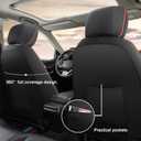 GIANT PANDA Fits Honda CRV HRV Civic Accord Pilot Element Passport Ridgeline, Front Seat Cover Leather Bucket Car Seat Protectors (Black+Red Piping) 2-Pack