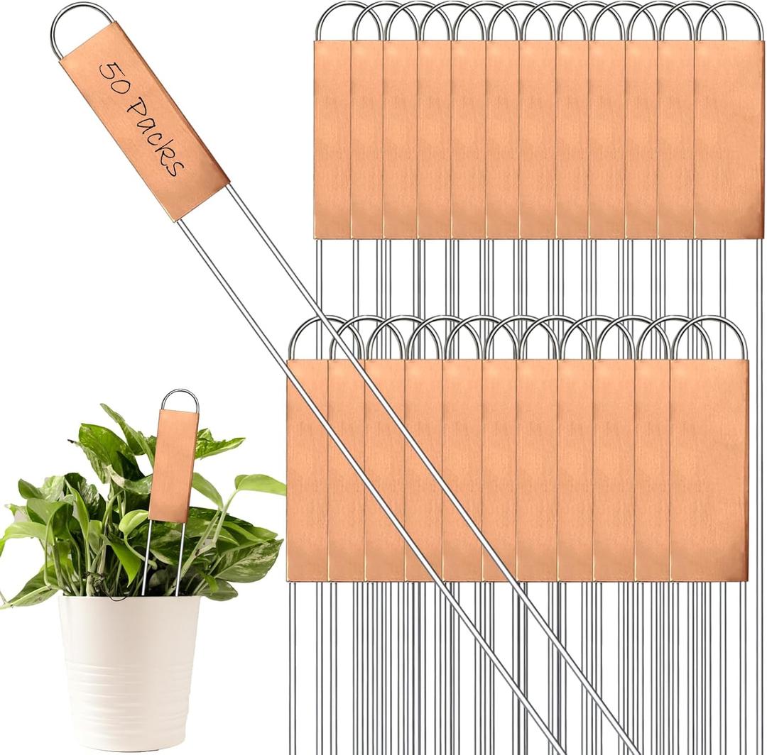 50 Pieces Metal Plant Labels 11.8 Inch Copper Metal Plant Tags Garden Label Markers Outdoor Planting Garden Markers for Plants Vegetables Herb Seedlings Flowers(Copper)