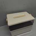 Gifhomfix 3 Tier Medicine Cabinet Organizer Large Capacity Medicine Organizer, Portable Medicine Box with Handle, Multipurpose Medical Box with Removable Tray, First Aid Boxes Empty, Yellow