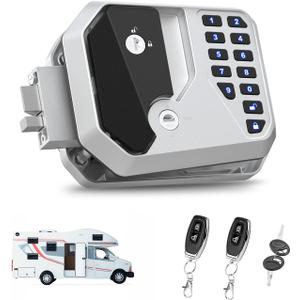 RV Keyless Entry Door Lock with Password & Remote Trailer & Camper Essentials Versatile Latch for RV Metal Accessories