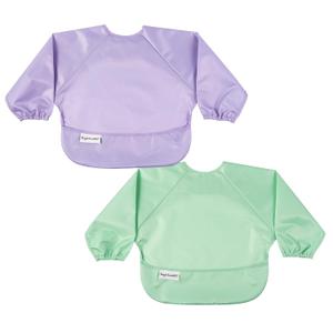 Tiny Twinkle Long Sleeve Bib for Babies & Toddlers | 2-Pack Waterproof Smock Bib for Eating | Machine Washable & Mess-Proof Feeding Essentials | Newborn Shower Gift (Mermaid,624M)