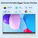 Kenowa 23.8" Large Portable Monitor 100Hz IPS FHD 1080P Freesync USB-C HDMI Gaming Monitor, External Display Dual Speakers Adjustable Stand for PC,Laptop,Mac,Phone,Game Consoles