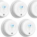 X-Sense Smoke Detector Carbon Monoxide Detector Combo, 10-Year Battery Smoke Detector with Display, 5-Pack