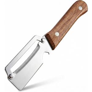 2 x Multifunctional Premium Vegetable Peeler with Wooden Handle, Stainless Steel Blade & Bottle Opener, Non-Slip Kitchen Tool for Fruit, Apple, Potato, Pumpkin, Papaya, Zucchini (1pc)