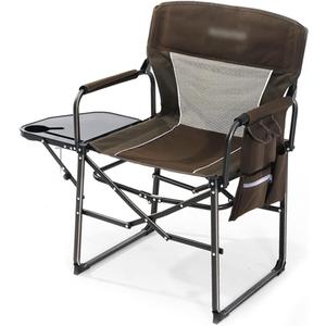 Camping Chair Camping Chair with Side Table Outdoor Portable Director's Chair, Multifunctional Storage Fishing Chair, Strong and Sturdy Beach Chair, 4 Styles