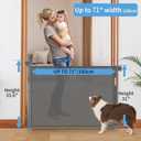 Retractable Baby Gate for Doorways and Stairs, Mesh Safety Gate for Pet, Indoor & Outdoor Use, One-Hand Operation, Easy Installation, 33.6" Tall, Expands to 55" WideGrey,33.6"x55") (Gray)