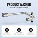 Foam Cannon Dual-Connector Accessory, Pressure Washer Double Tip Attachment for Soap Cannon, 5 Pressure Washer Sprayer Nozzles, 1/4" Quick Connect