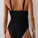OYOANGLE Women's Maternity One Piece Swimsuits Cut Out Spaghetti Strap Pregnancy Bathing Suits Swimwear (Black, XL)